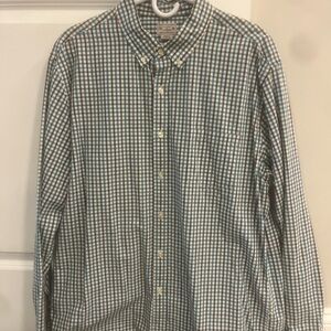 J. Crew Teal/Black Button Down